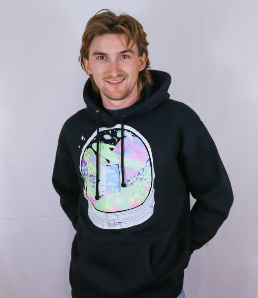 Deep Space Hyph- Glow in the Dark MENS HOODIE includes FREE MINI
