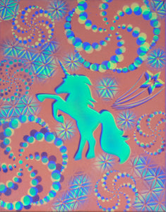 Hyphy Unicorn Glow in the Dark Original Canvas 11x14" INCLUDES FREE Purple Laser Pointer w/ Starry Tip