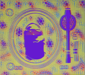 Biggie Turntable Glow in the Dark Original Canvas 11x14" INCLUDES (2) FREE Purple Laser Pointer w/ Starry Tip
