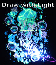 Jelly Fish Glow in the Dark CROP TOP HOODIE Black includes FREE MINI BLACK LIGHT