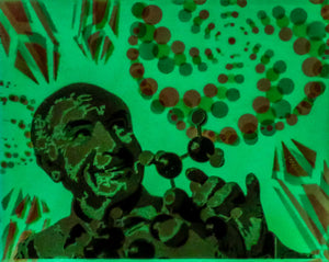 Hyphy Hoffman Glow in the Dark Original Canvas 8x10" INCLUDES (1) FREE Purple Laser Pointer w/ Starry Tip