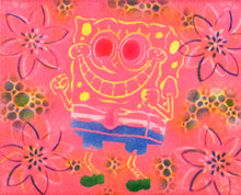 Bob 2 Small Glow in the Dark Original Canvas 8x10" INCLUDES (1) FREE Purple Laser Pointer w/ Starry Tip