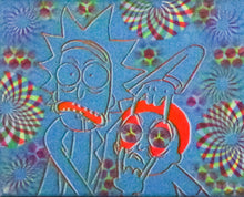Rick and Morty Small Glow in the Dark Original Canvas 8x10" INCLUDES (1) FREE Purple Laser Pointer w/ Starry Tip