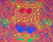 Bob 2 Small Glow in the Dark Original Canvas 8x10" INCLUDES (1) FREE Purple Laser Pointer w/ Starry Tip