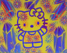 Hyphy Kitty Small Glow in the Dark Original Canvas 8x10" INCLUDES (1) FREE Purple Laser Pointer w/ Starry Tip