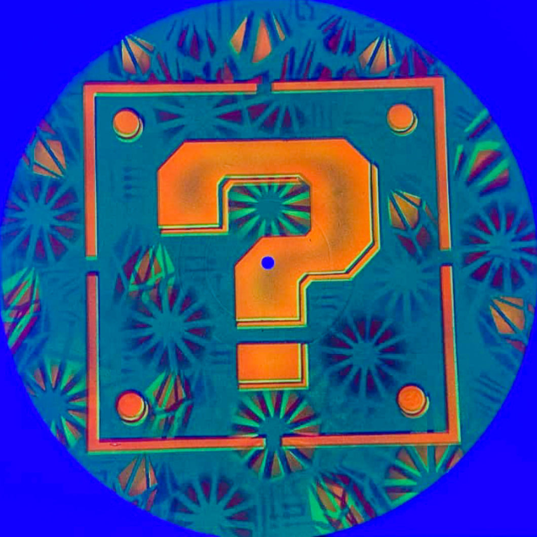 Question Box Glow in the Dark Up-cycled Vinyl Records 12x12