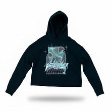 Drik The Villian Glow in the Dark CROP TOP HOODIE Black includes FREE MINI BLACK LIGHT