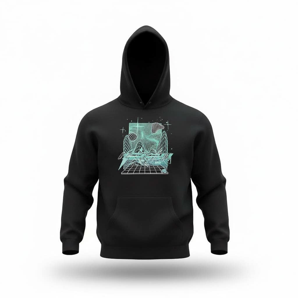 Drik The Villain Glow in the Dark MENS HOODIE Black includes FREE MINI BLACK LIGHT
