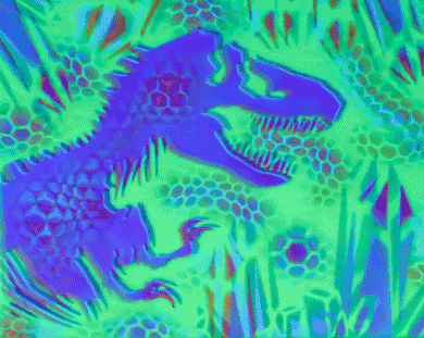 Dino1 Glow in the Dark Original Canvas 8x10