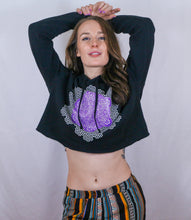 I Am Electric Glow in the Dark CROP TOP HOODIE Black includes FREE MINI BLACK LIGHT