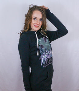 Drik The Villain Glow in the Dark DRESS HOODIE Black includes FREE MINI BLACK LIGHT