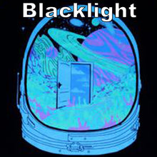Deep Space Hyph- Glow in the Dark MENS HOODIE includes FREE MINI BLACK LIGHT