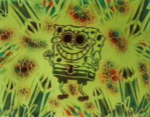 SpongeBob Hyph Pants Glow in the Dark Original Canvas 11x14" INCLUDES (2) FREE Purple Laser Pointer w/ Starry Tip