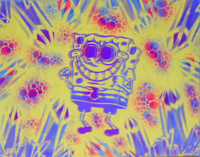 SpongeBob Hyph Pants Glow in the Dark Original Canvas 11x14