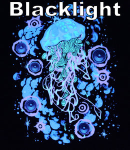 Black Hyph Jelly- Glow in the Dark Tshirt includes FREE MINI BLACK LIGHT