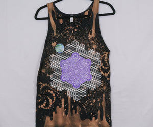 Bleach Art One of a Kind Wearable Art Small Unisex Tank w/ Free Black Light