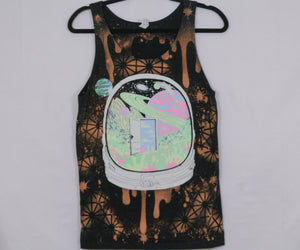 Bleach Art One of a Kind Wearable Art Small Unisex Tank w/ Free Black Light