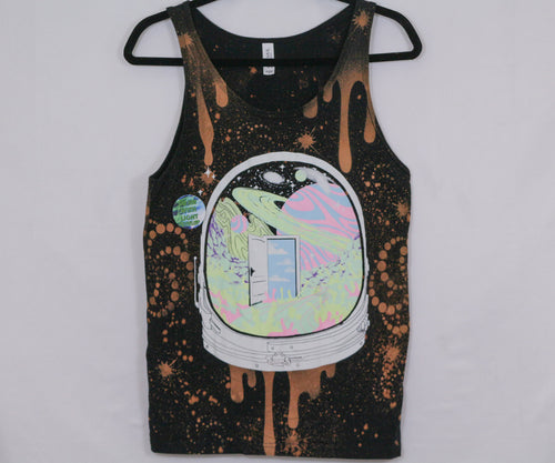 Bleach Art One of a Kind Wearable Art Small Unisex Tank w/ Free Black Light