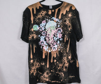 Bleach Art One of a Kind Wearable Art Large TShirt w/ Free Black Light