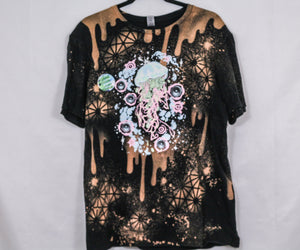 Bleach Art One of a Kind Wearable Art Large TShirt w/ Free Black Light