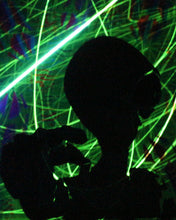 Hyphy Alien-3 Glow in the Dark Original Canvas 8x10" INCLUDES (1) FREE Purple Laser Pointer w/ Starry Tip