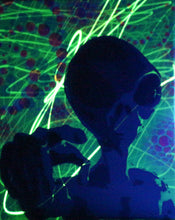 Hyphy Alien-2 Glow in the Dark Original Canvas 8x10" INCLUDES (1) FREE Purple Laser Pointer w/ Starry Tip