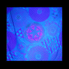 Hyphy Bandana Blue Fractals- Inside corner GLOWS includes FREE Mini Black Light