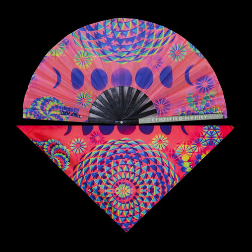 Matching Set UV REACTIVE Pink Bandana/Clack Fan SAVE $10 includes (2) Free Black Lights