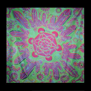 Matching Set UV REACTIVE GREEN Bandana/Clack Fan SAVE $10 includes (2) Free Black Lights