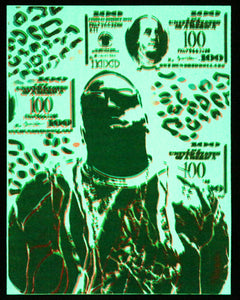 Glow in the Dark Art Print #10 Hyphy Biggie 2 SIZES includes free mini black light!!