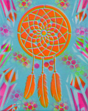 Hyphy Dream Catcher Glow in the Dark Original Canvas 8x10" INCLUDES (1) FREE Purple Laser Pointer w/ Starry Tip