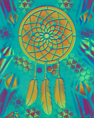 Hyphy Dream Catcher Glow in the Dark Original Canvas 8x10