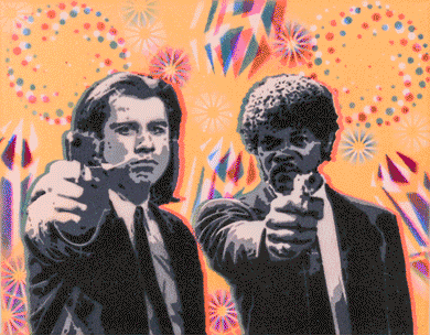 Hyphy Gangsters in Space-2 Glow in the Dark Original Canvas 8x10