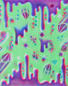 Hyphy Drip-5 Glow in the Dark Original Canvas 16x20" INCLUDES (4) FREE Purple Laser Pointer
