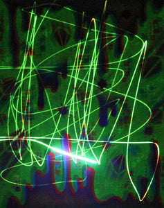 Hyphy Drip-5 Glow in the Dark Original Canvas 16x20" INCLUDES (4) FREE Purple Laser Pointer