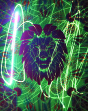 Hyphy Lion Glow in the Dark Original Canvas 11x14" INCLUDES (2) FREE Purple Laser Pointer w/ Starry Tip