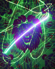 Hyphy Lion Glow in the Dark Original Canvas 11x14" INCLUDES (2) FREE Purple Laser Pointer w/ Starry Tip