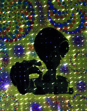 Hyphy Alien-4 Glow in the Dark Original Canvas 11x14" INCLUDES (2) FREE Purple Laser Pointer w/ Starry Tip