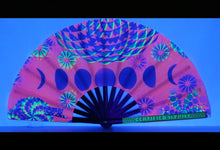 Hyphy UV Reactive Clack Fans Pink- Moon Phases w/ GLOW IN THE DARK STICKER includes FREE Mini Black light