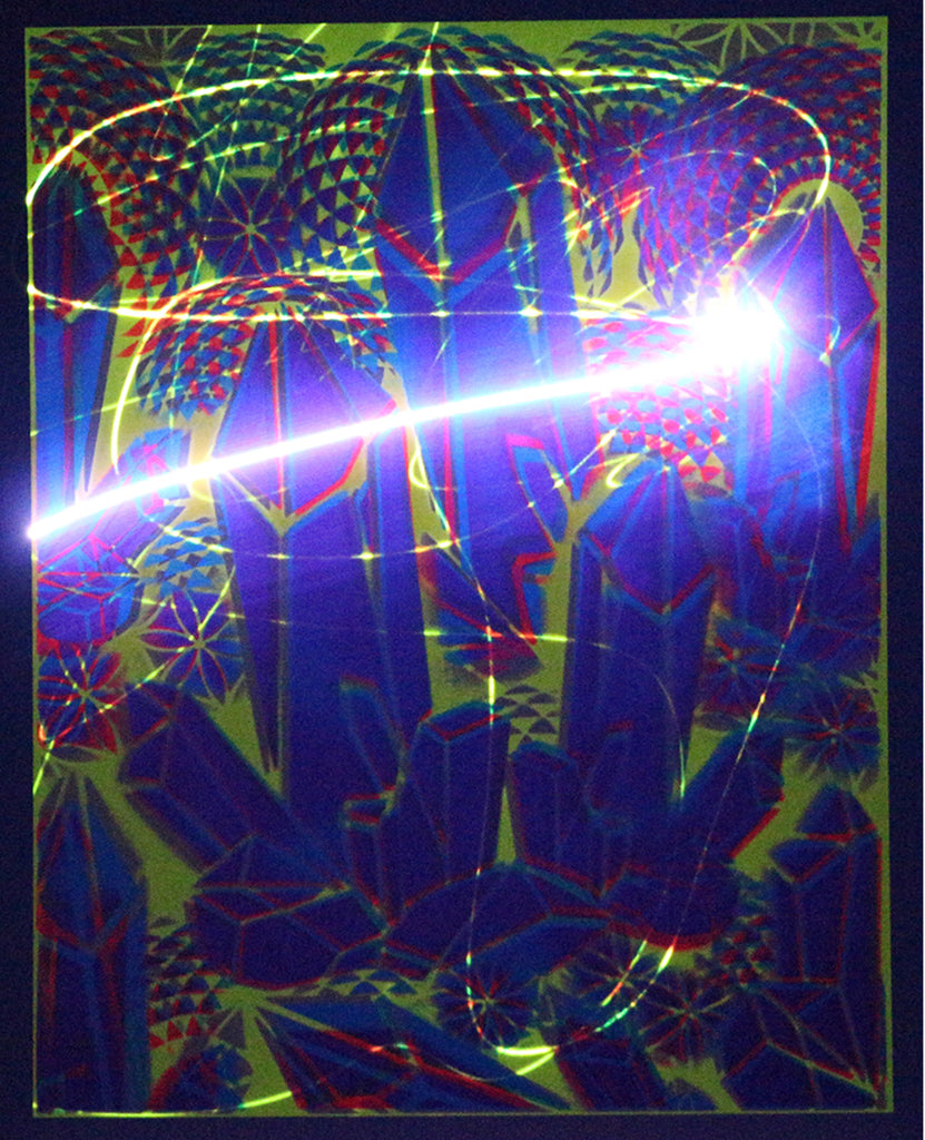 Glow in the Dark Art Print #6 Hyphy Crystals 12x15