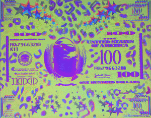 Hyphy Biggie Hundo Glow in the Dark Original Canvas 16x20" INCLUDES (4) FREE Purple Laser Pointer