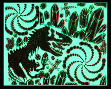 Glow in the Dark Art Print #11 Hyphy Dino 2 SIZES includes free mini black light!!