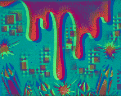 Hyphy Drip3 Glow in the Dark Original Canvas 8x10