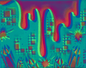 Hyphy Drip3 Glow in the Dark Original Canvas 8x10" INCLUDES (1) FREE Purple Laser Pointer w/ Starry Tip