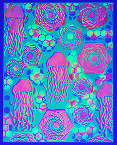 Glow in the Dark Art Print #5 Hyphy Jellies 2 SIZES includes free mini black light!!