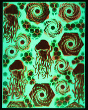 Glow in the Dark Art Print #5 Hyphy Jellies 2 SIZES includes free mini black light!!