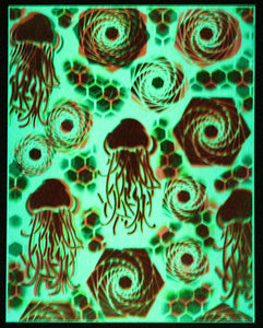 Glow in the Dark Art Print #5 Hyphy Jellies 2 SIZES includes free mini black light!!