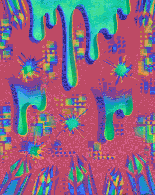 Hyphy Drip-4 Glow in the Dark Original Canvas 11x14