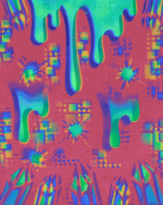 Hyphy Drip-4 Glow in the Dark Original Canvas 11x14" INCLUDES (2) FREE Purple Laser Pointer w/ Starry Tip