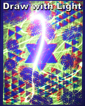 Glow in the Dark Art Print #2 Triangles on triangles 2 SIZES Includes free mini blacklight!!